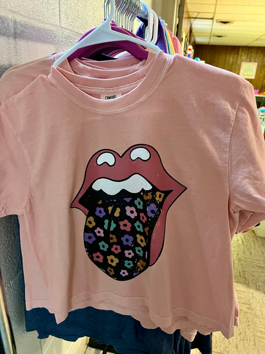 Flower tongue boxy shirt