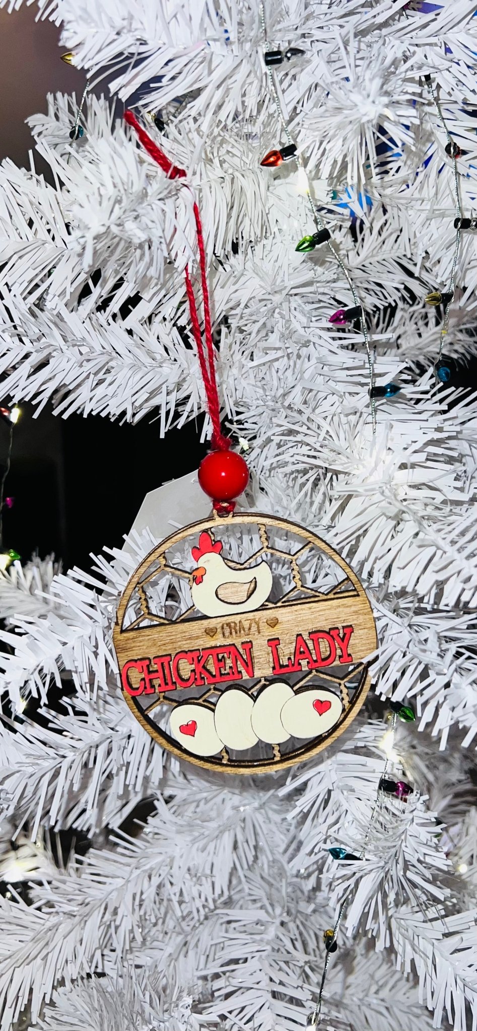 Crazy Chicken Lady Ornament - Saints Place Designs