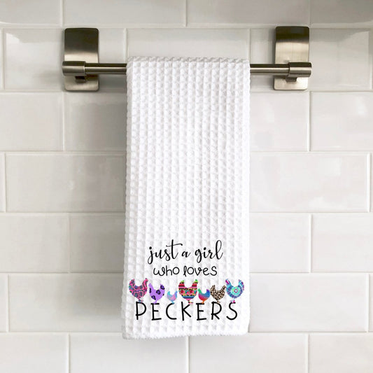 Girl Who loves Peckers Decorative Towel - Saints Place Designs