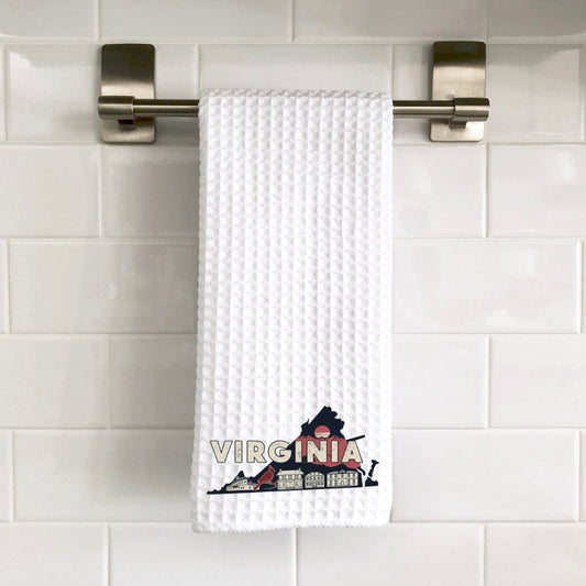 Retro State of Virginia Decorative Towel - Saints Place Designs