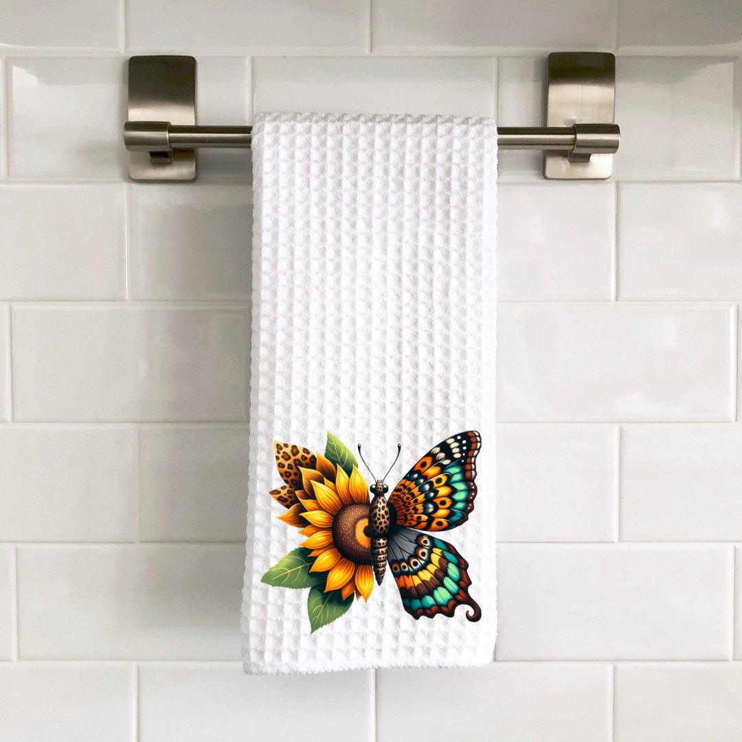 Sunflower Butterfly Decorative Towel - Saints Place Designs