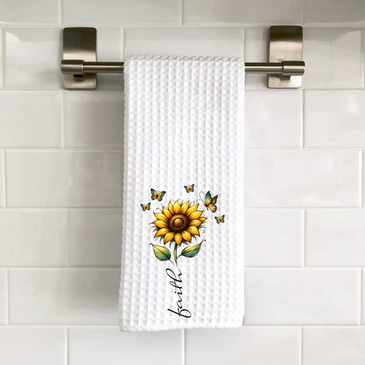 Sunflower Faith Decorative Towel - Saints Place Designs