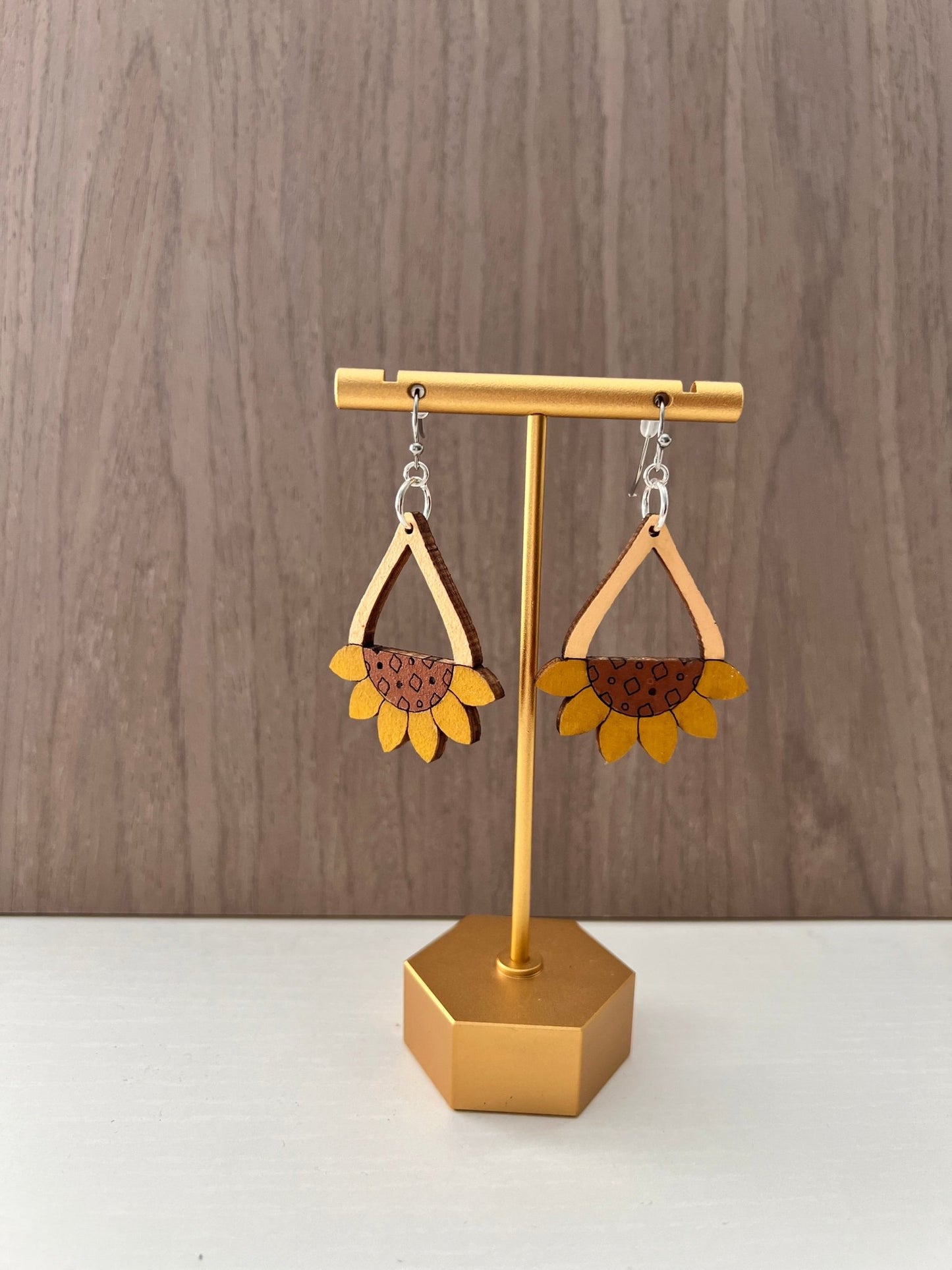 Sunflower Teardrop Earrings - Saints Place Designs