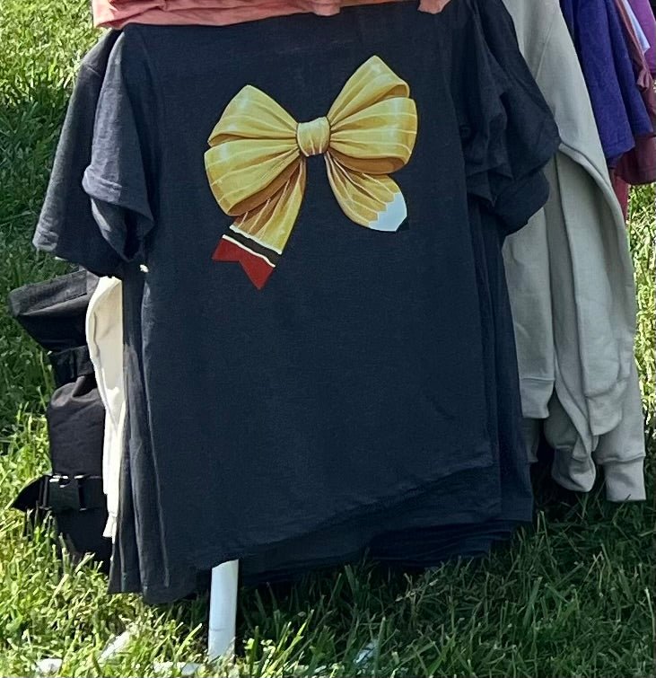 Teacher Pencil Coquette Bow Tshirt - Saints Place Designs