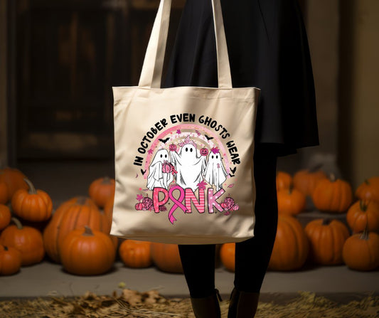 Even Ghosts Wear Pink Small Tote Bag - Saints Place Designs