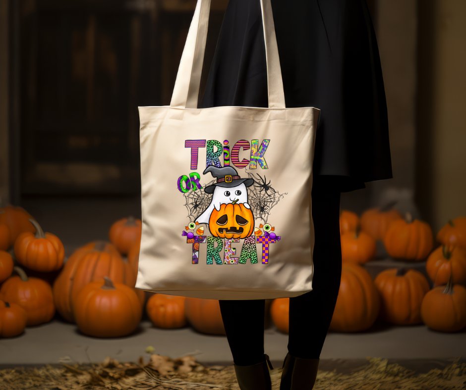 Ghost & Pumpkin Trick or Treat Bag - Saints Place Designs