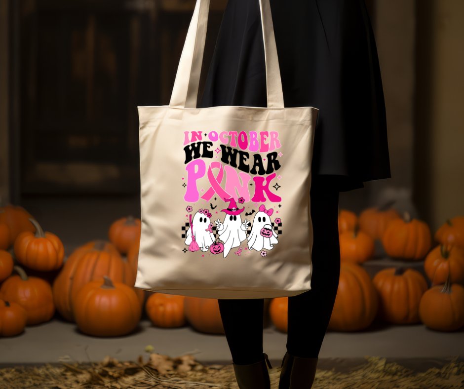 Ghosts Wear Pink Small Tote Bag - Saints Place Designs