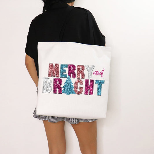Merry & Bright Tote Bag - Saints Place Designs