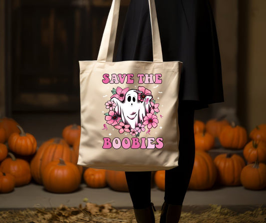 Save the Boobies Small Tote Bag #2 - Saints Place Designs